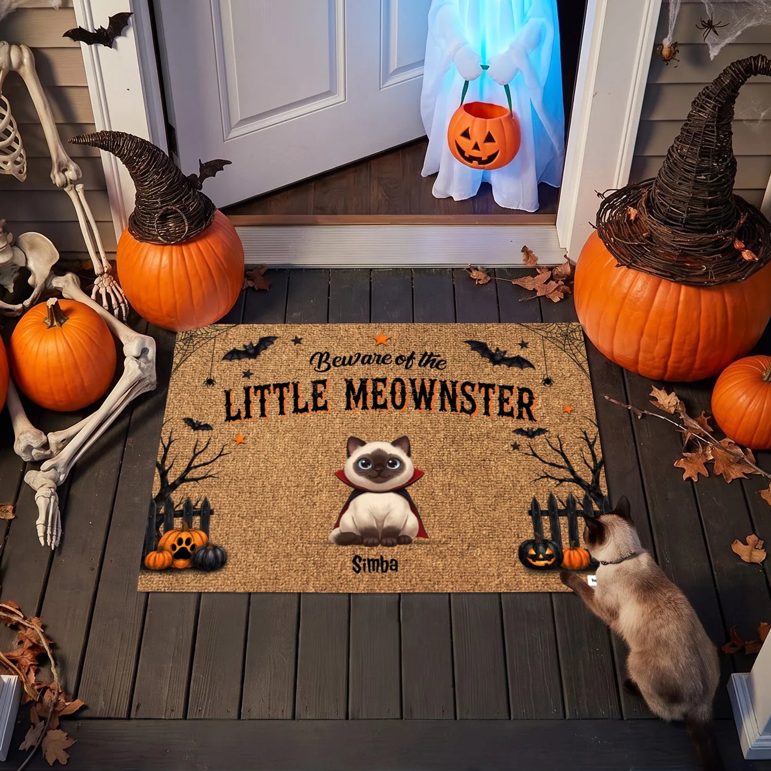 Personalized Doormat "Beware of Little Cats"
