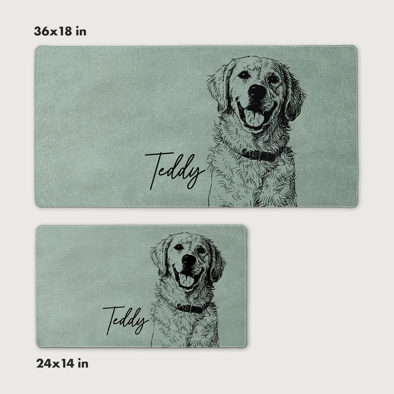 Personalized Deskmat "Dog Pencil Drawing"