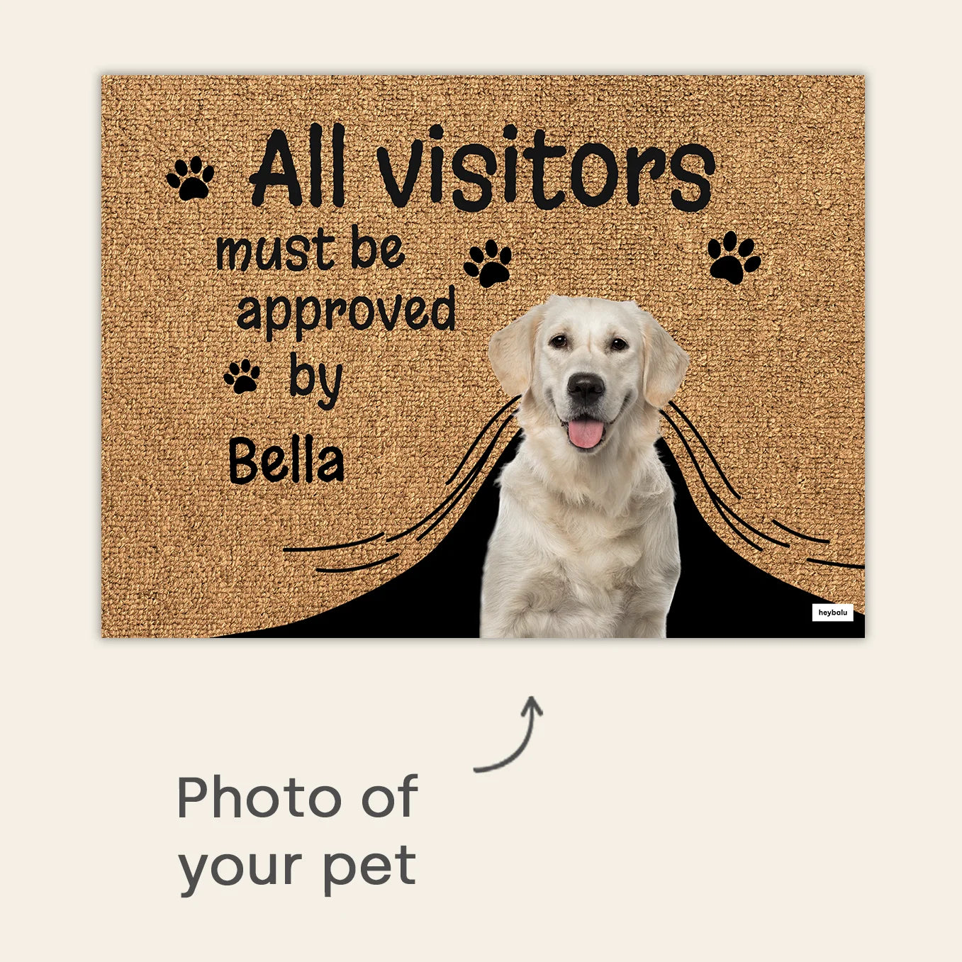 Personalized Doormat "Peeking Pets"