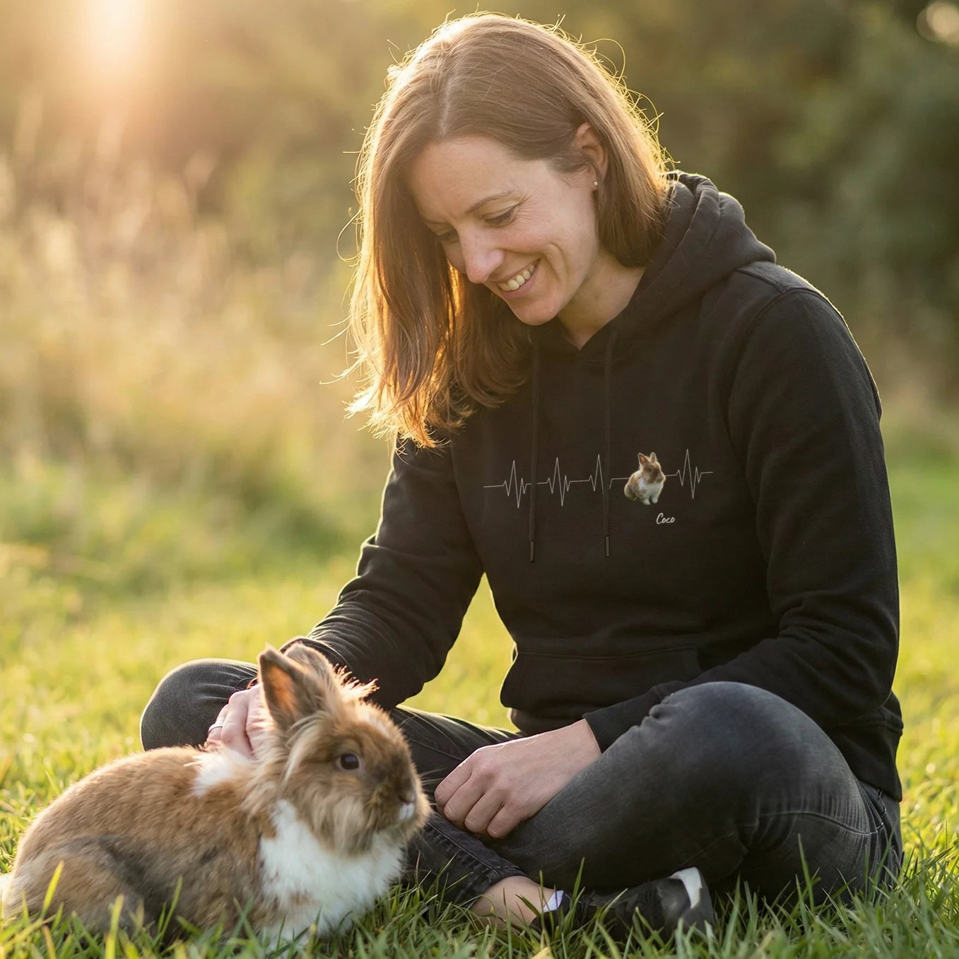 Personalized Hoodie "Heartbeat Bunny"