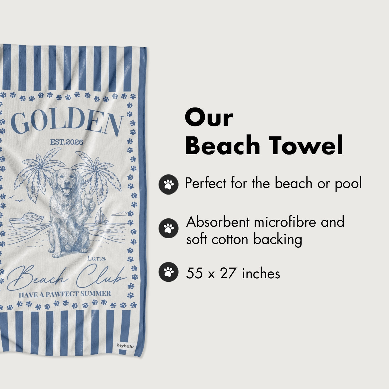 Personalized Beach Towel "Pawfect Summer"