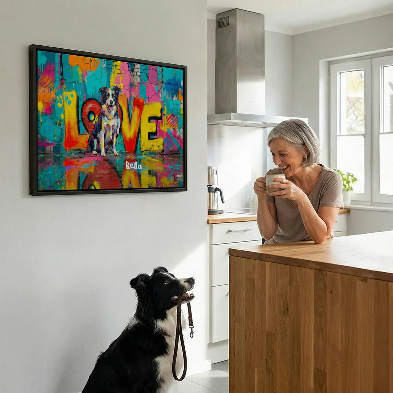 Personalized Canvas "LOVE" Dog