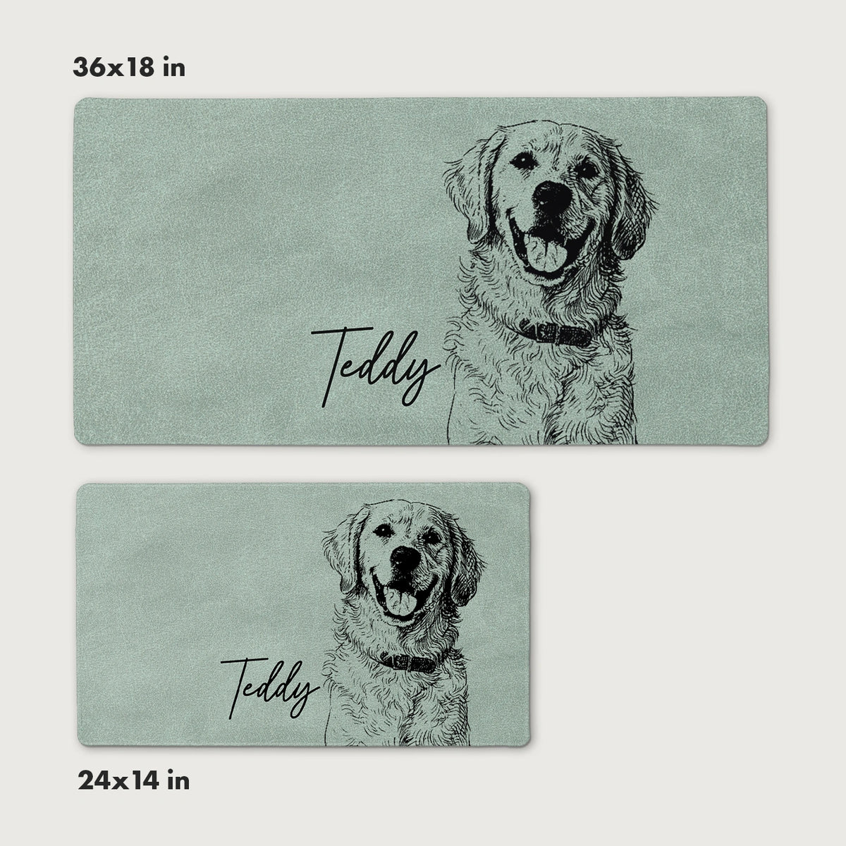 Personalized Deskmat "Dog Pencil Drawing" – personalisiertes Geschenk – Ansicht 5