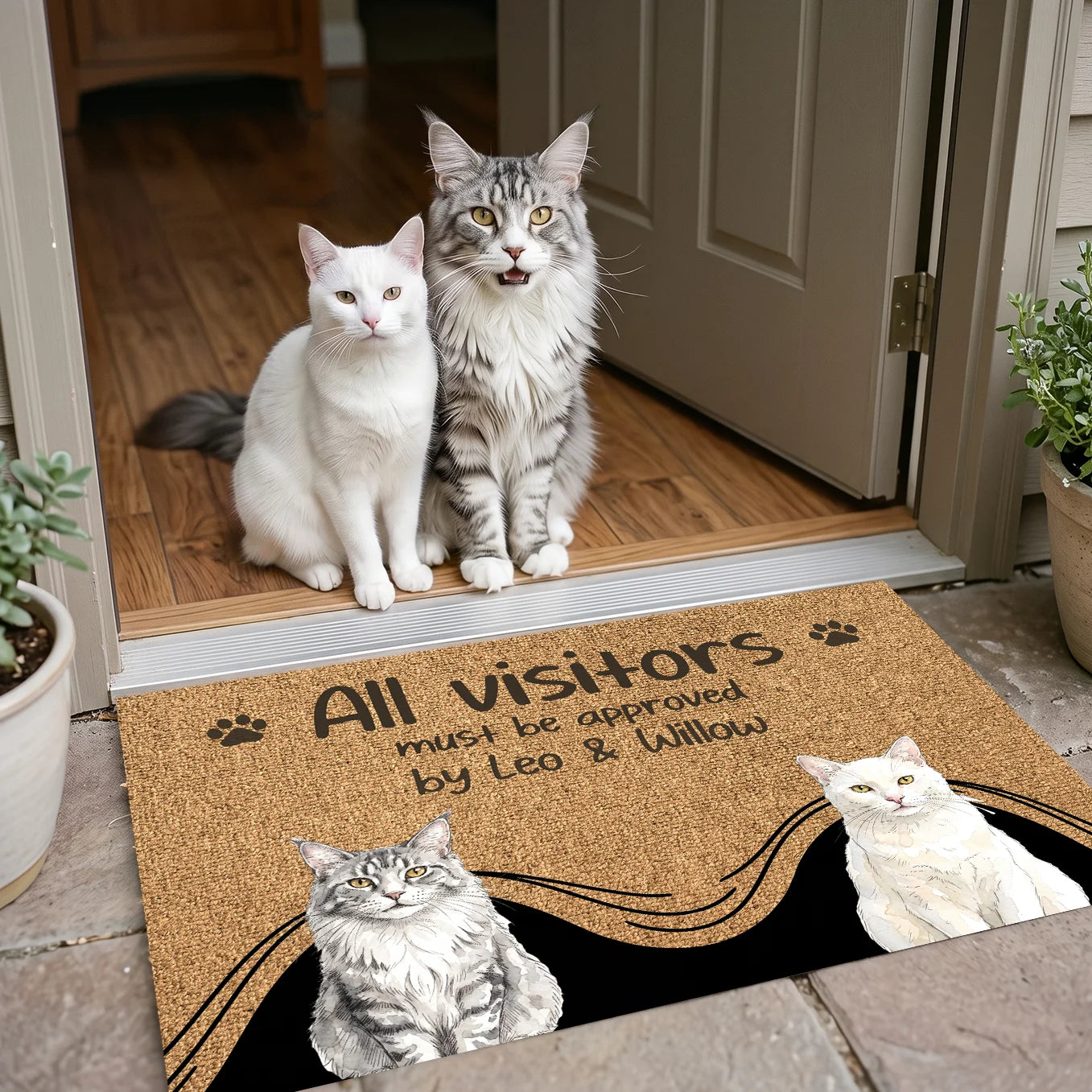 Personalized Doormat "Visit Approved Cat"