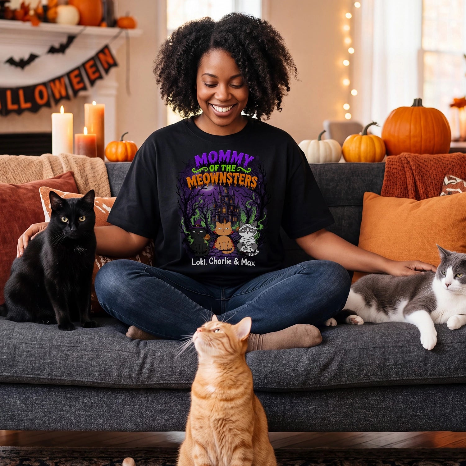 Personalized T-Shirt "Spooky Cat Mom"