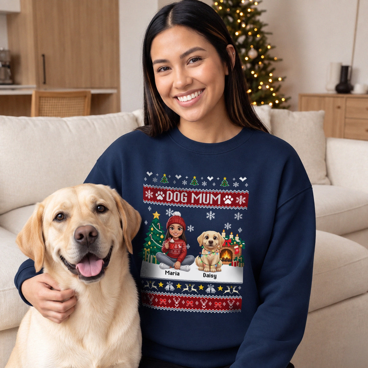 Personalized Sweatshirt "Dog Mom Christmas"