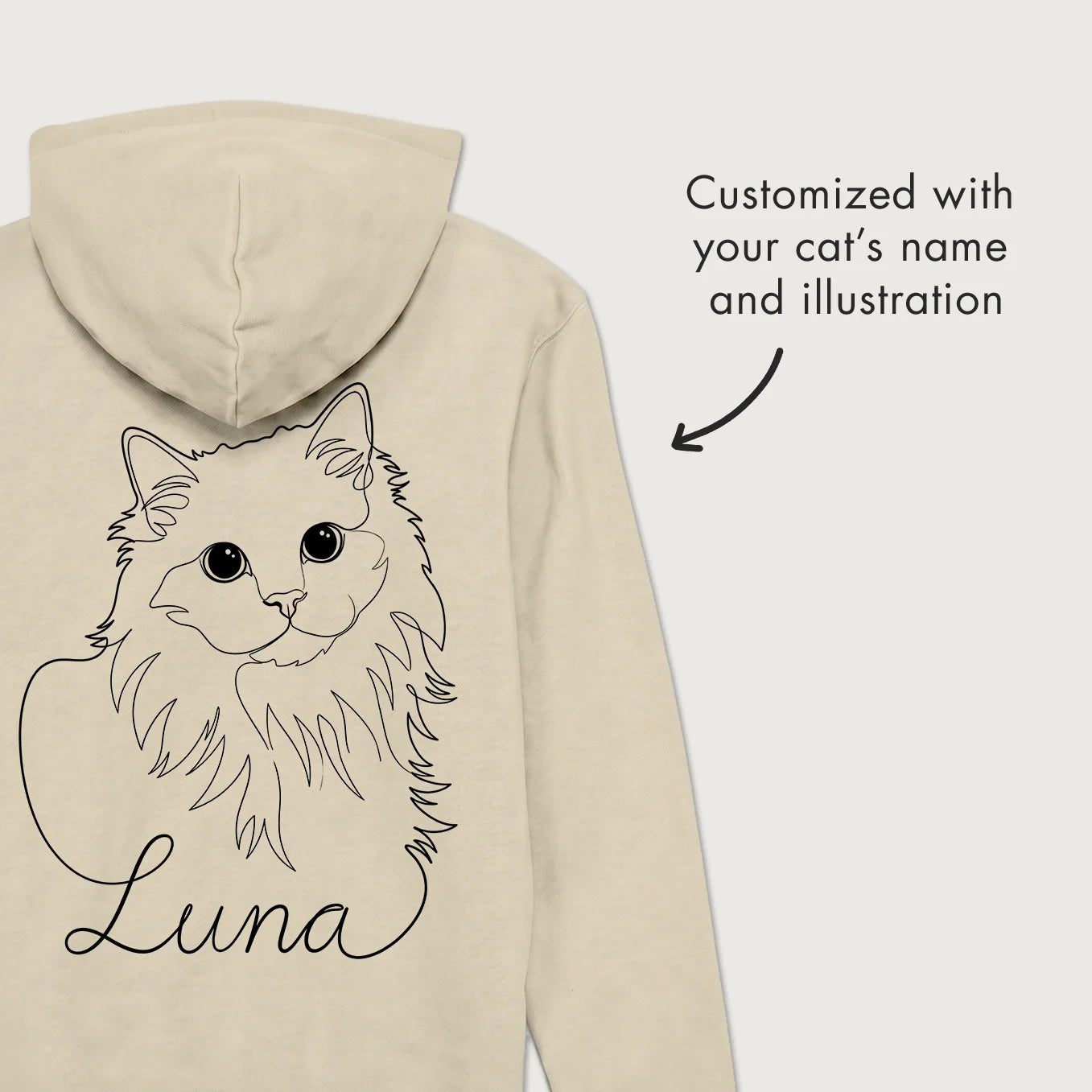Personalized Hoodie "Cat Dad" with Sleeve Print