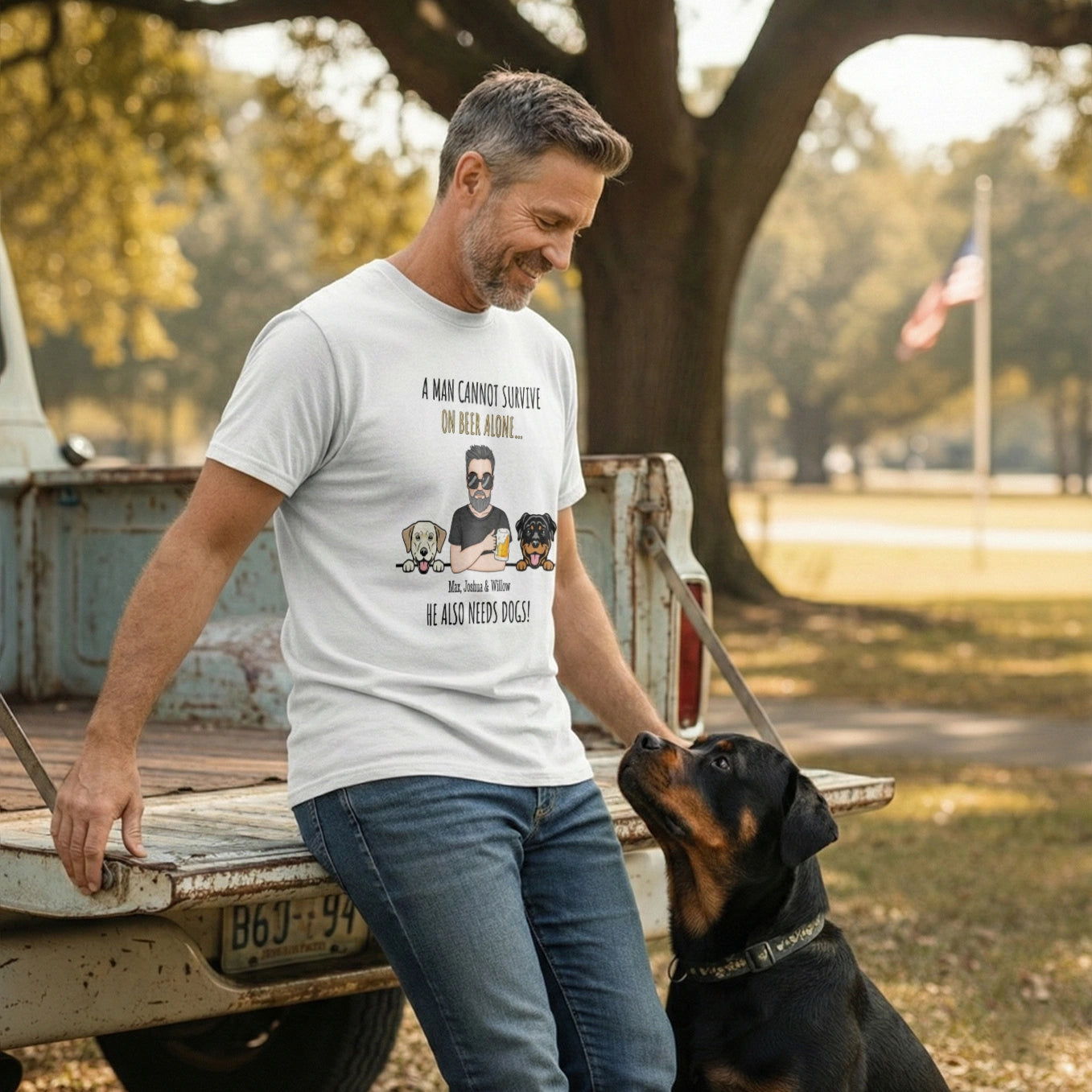 Personalized T-Shirt "Beer and Dog"
