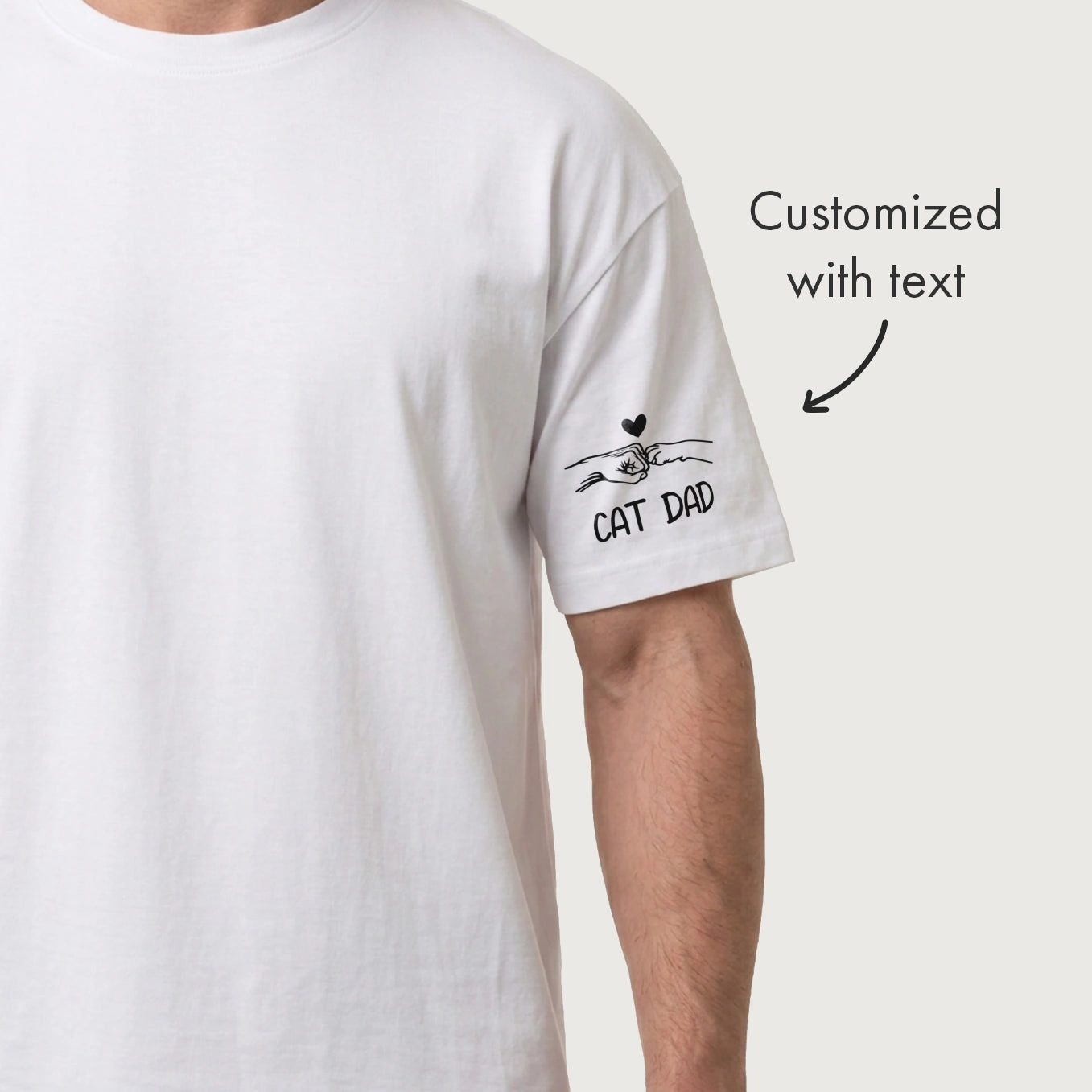 Personalized Shirt "Cat Dad" with Sleeve Print