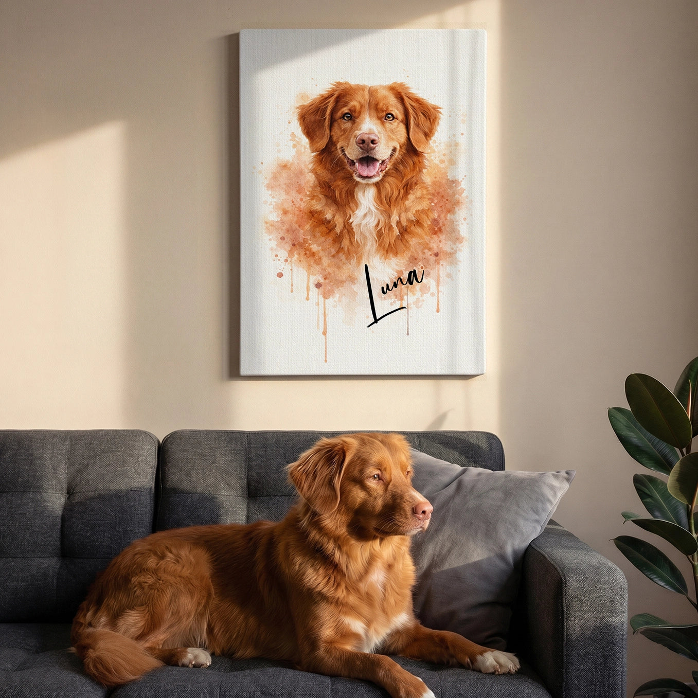 Personalized Canvas "Watercolor Dog"