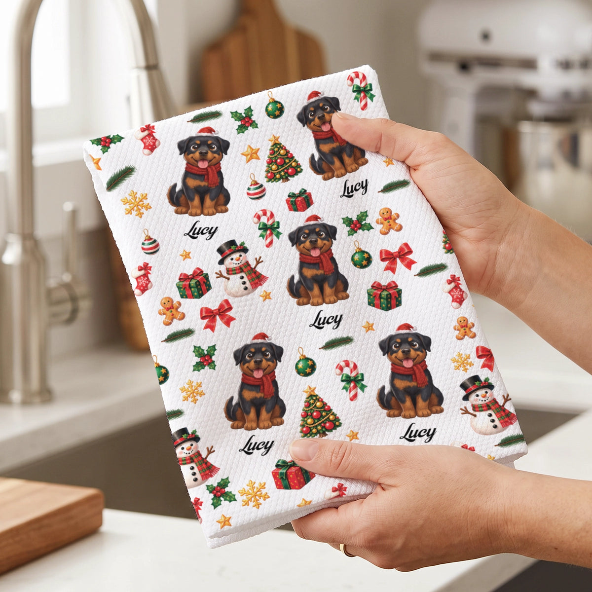 Personalized Kitchen Towel “Cartoon Dog”