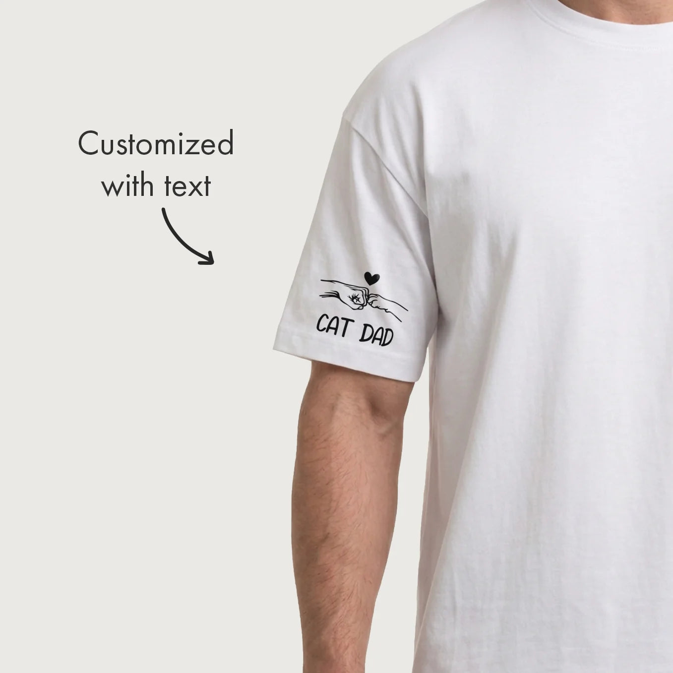Personalized Oversized Shirt "Cat Dad" with Sleeve Print