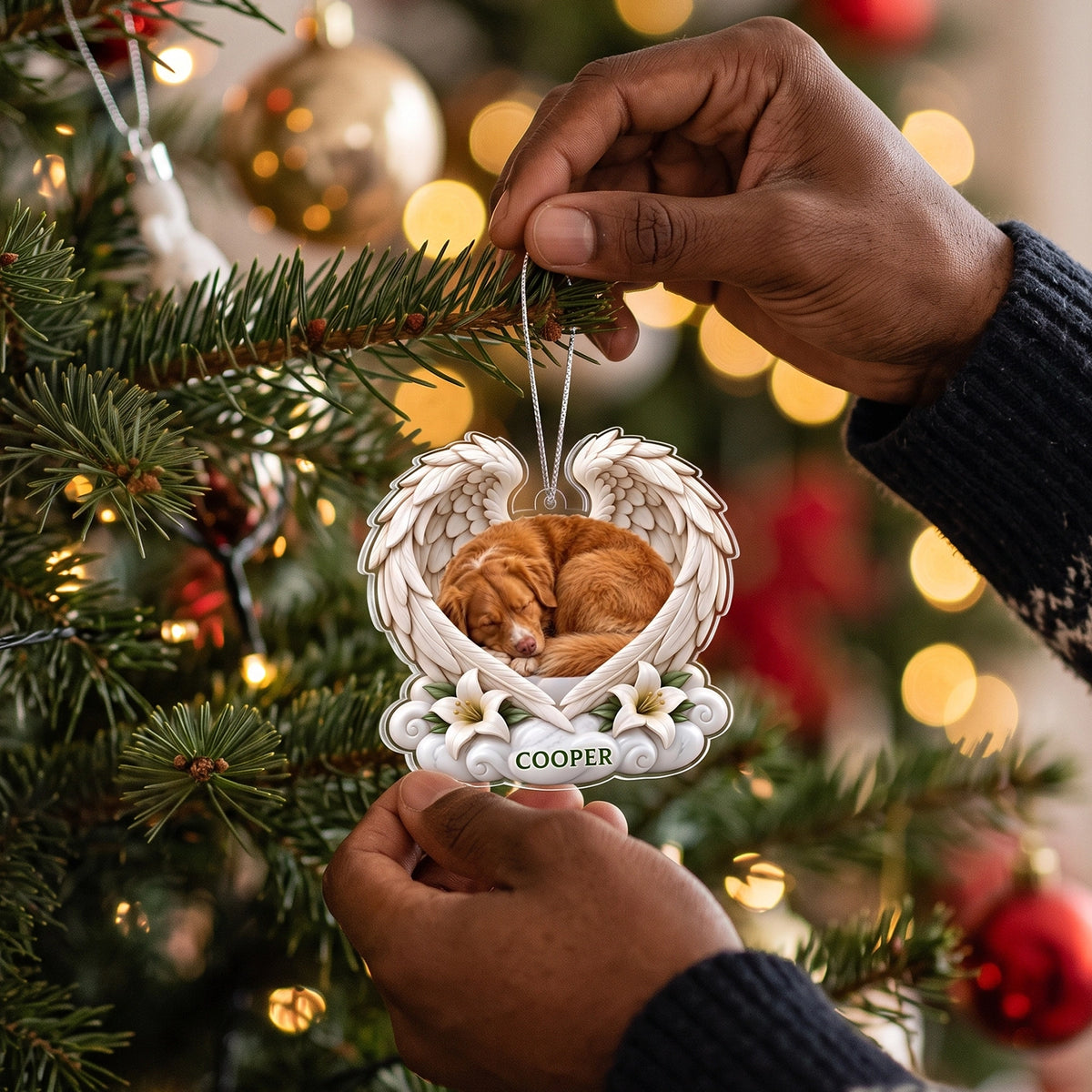 Personalized Christmas Ornament "Pet Photo Angel Wings"