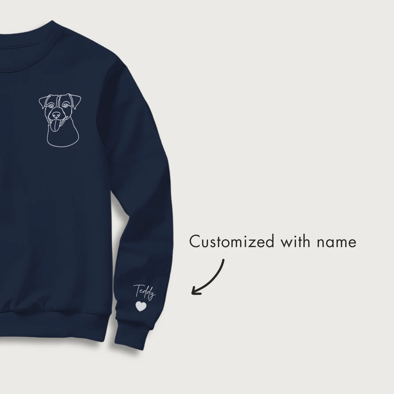 Personalized Sweater "Pet Line Art" with Sleeve Print