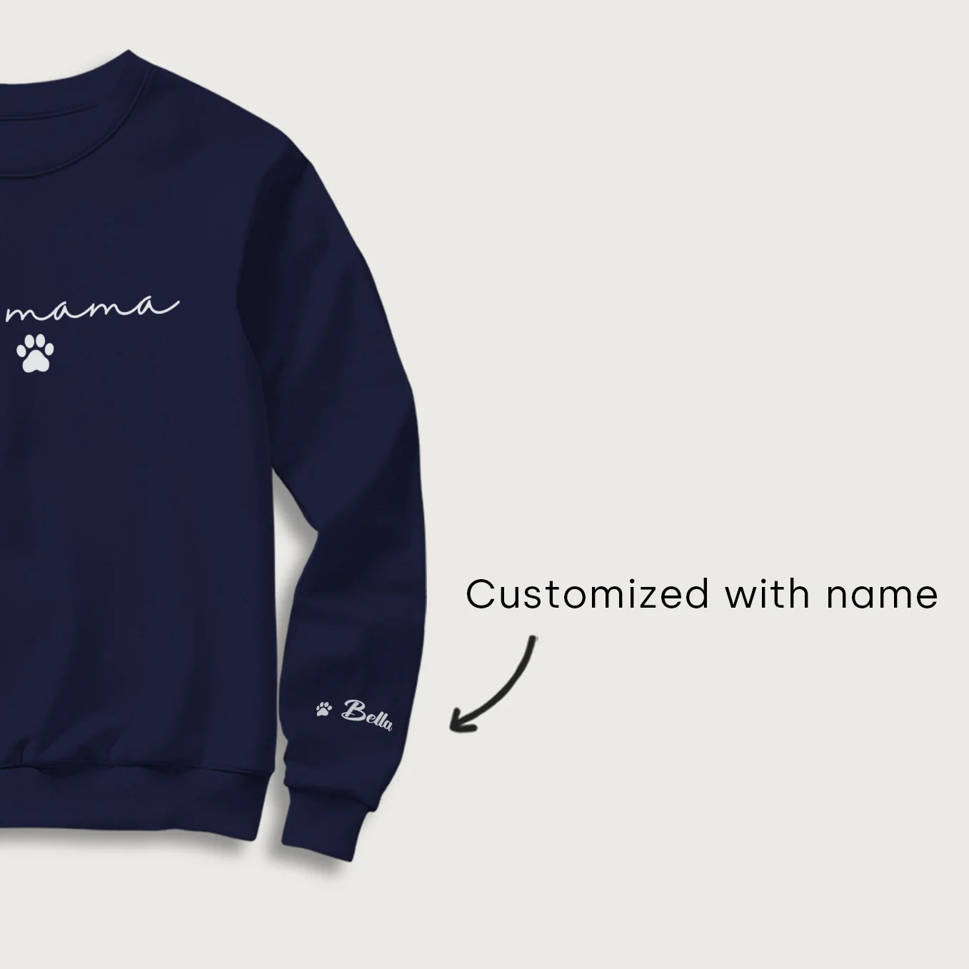 Personalized Sweater "Cat mama" with Sleeve Print