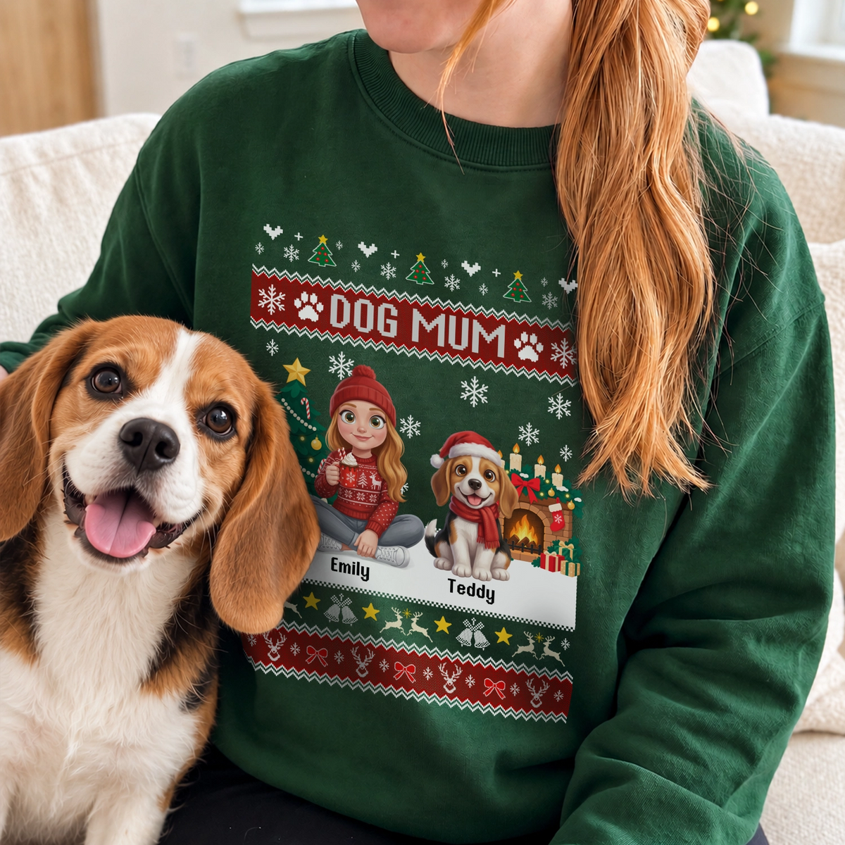 Personalized Sweatshirt "Dog Mom Christmas"