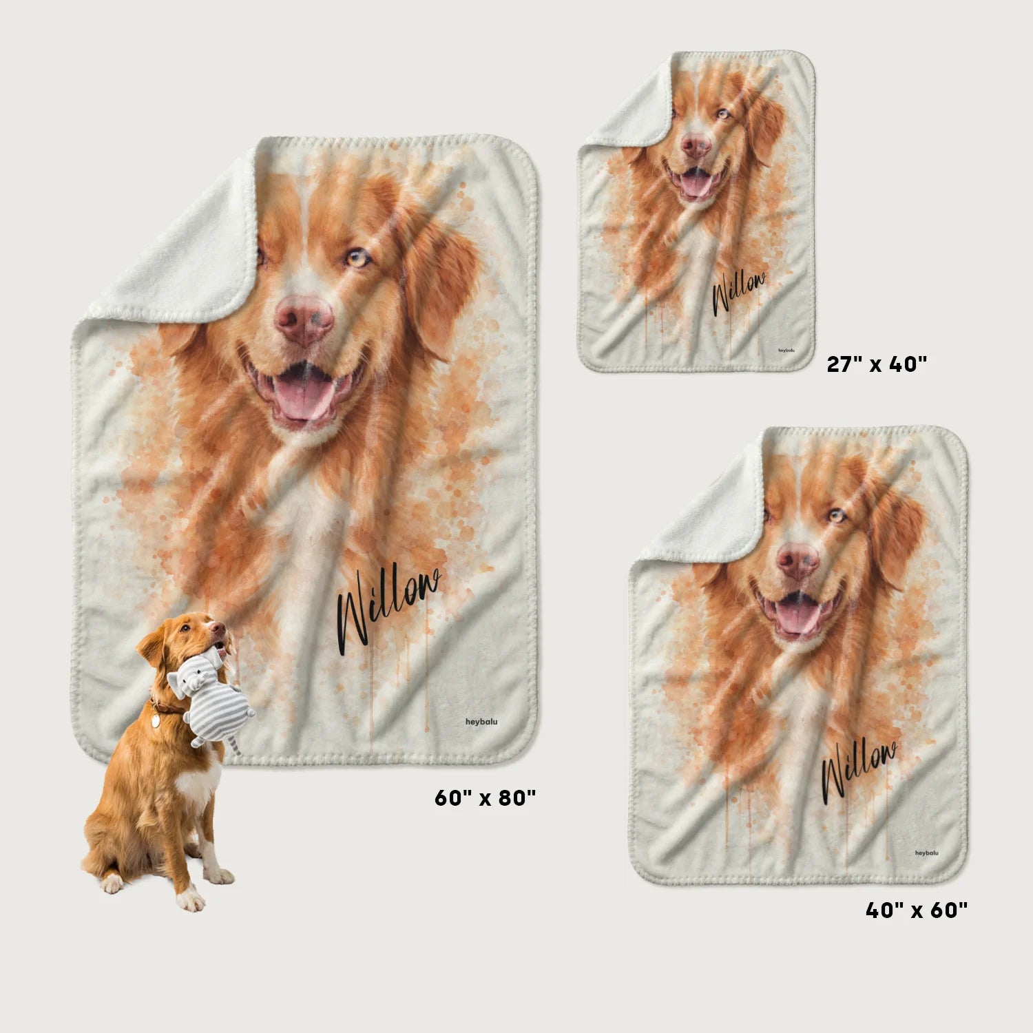 (US) Personalisierte Decke "Wasserfarben Hund"