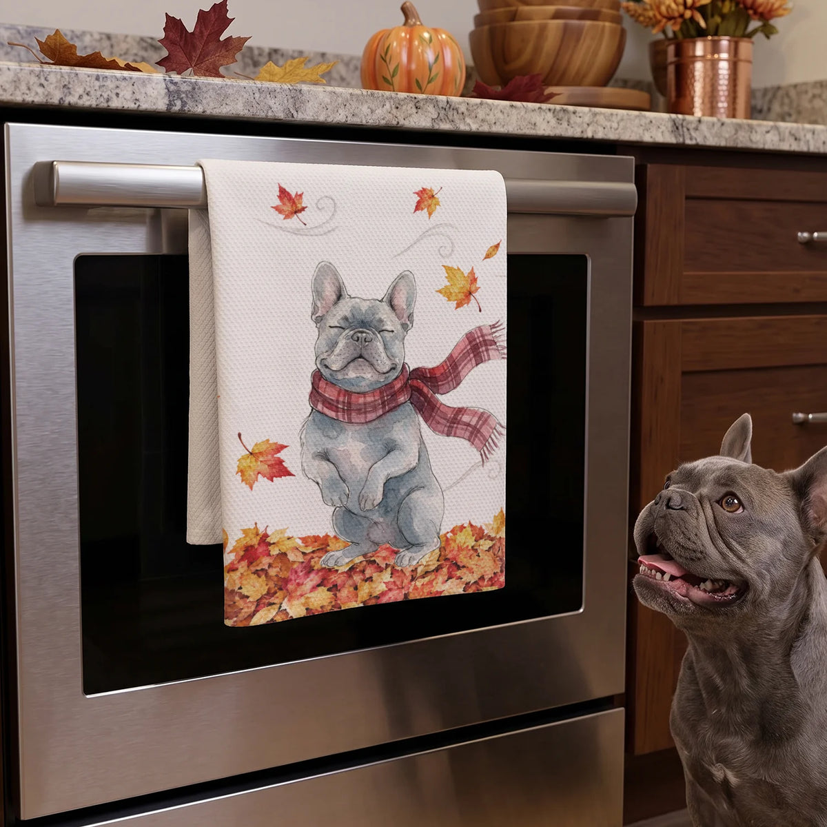 Personalized Kitchen Towel "Pet Photo Autumn"
