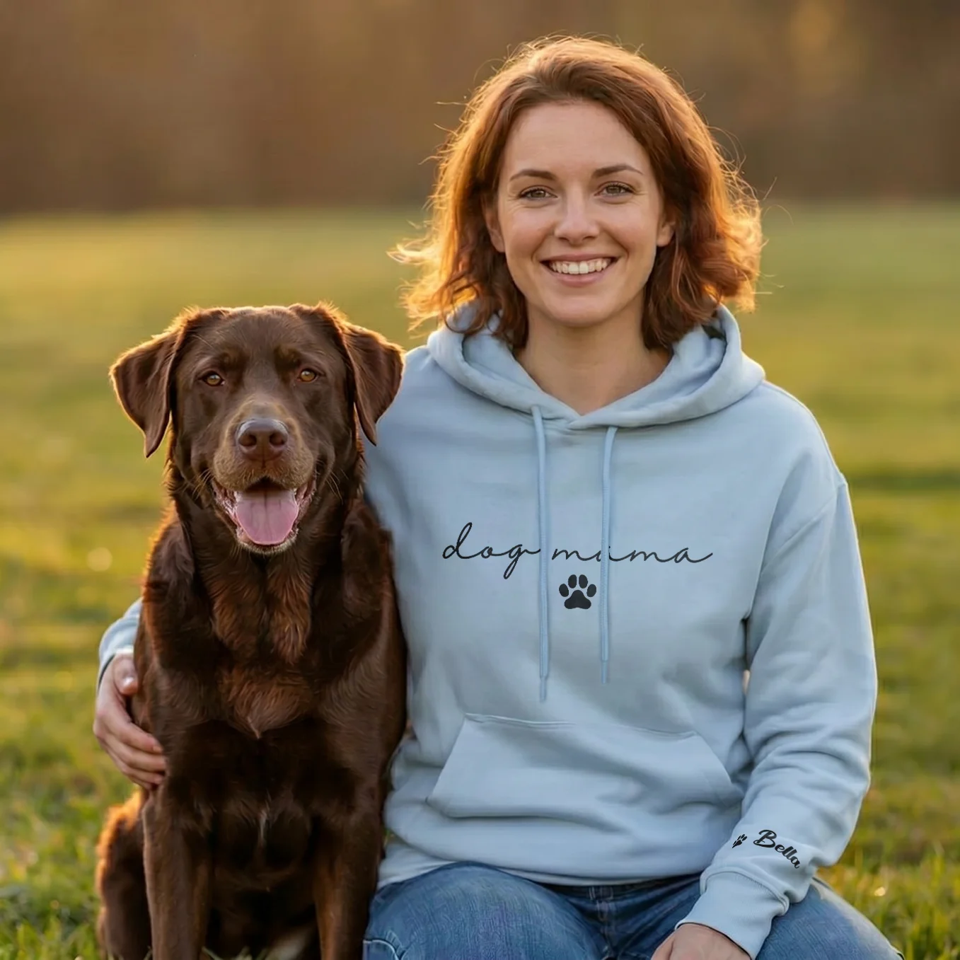Personalized Hoodie "Dog Mama" with Sleeve Print