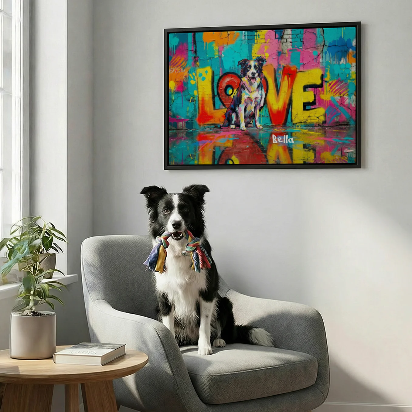 Personalized Canvas "LOVE" Dog