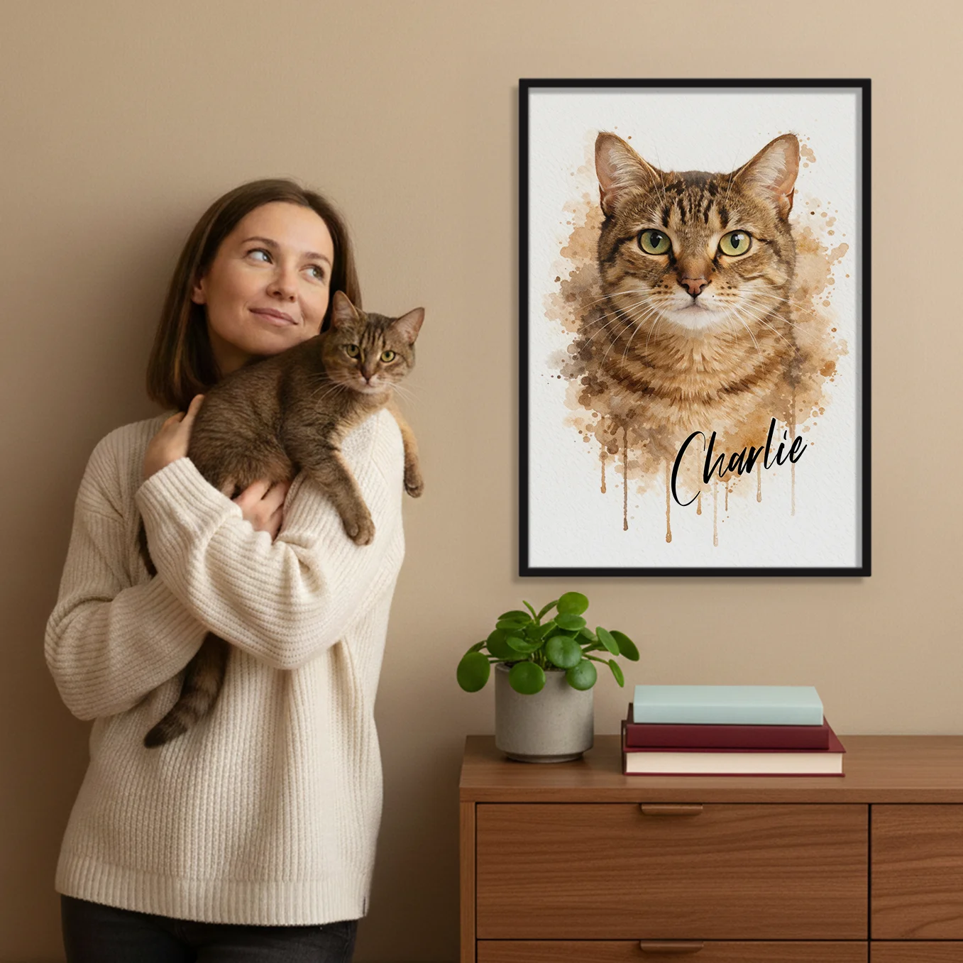 Personalized Cat Poster "Watercolor"