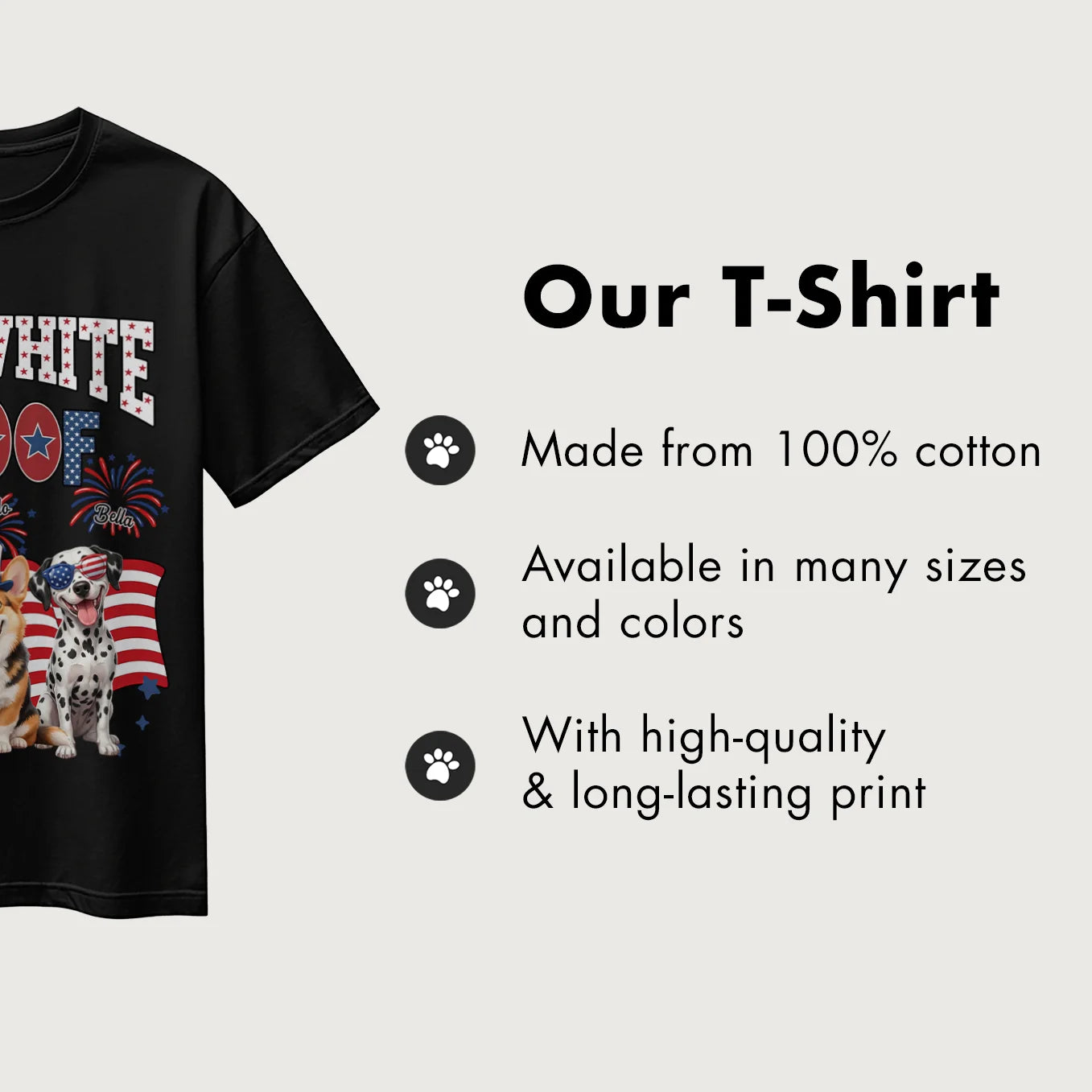 Personalized T-Shirt "Red White Woof"