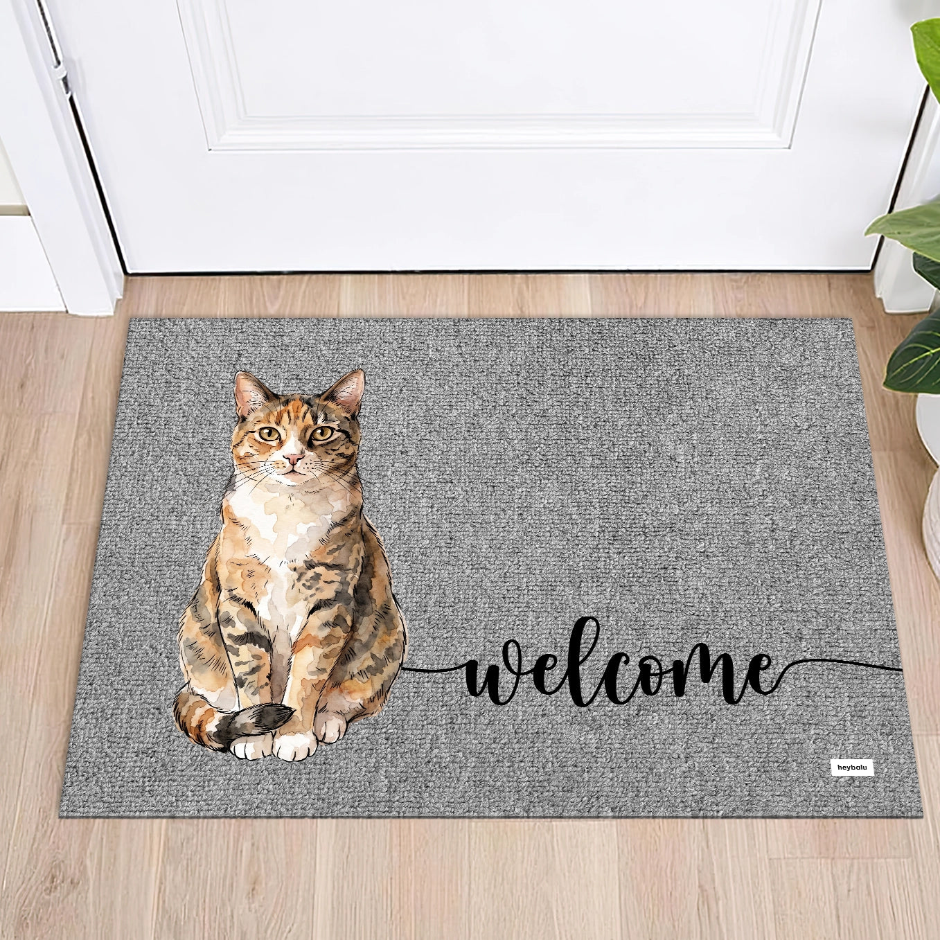 Personalized Cat Doormat "Welcome"