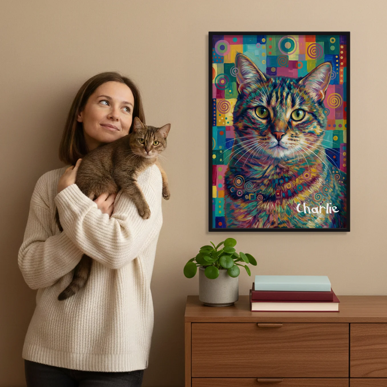 Personalized Cat Poster Pop Art