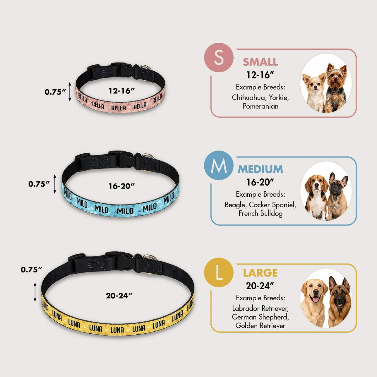 Personalisiertes Hundehalsband "Herzen" – personalisiertes Geschenk – Ansicht 6