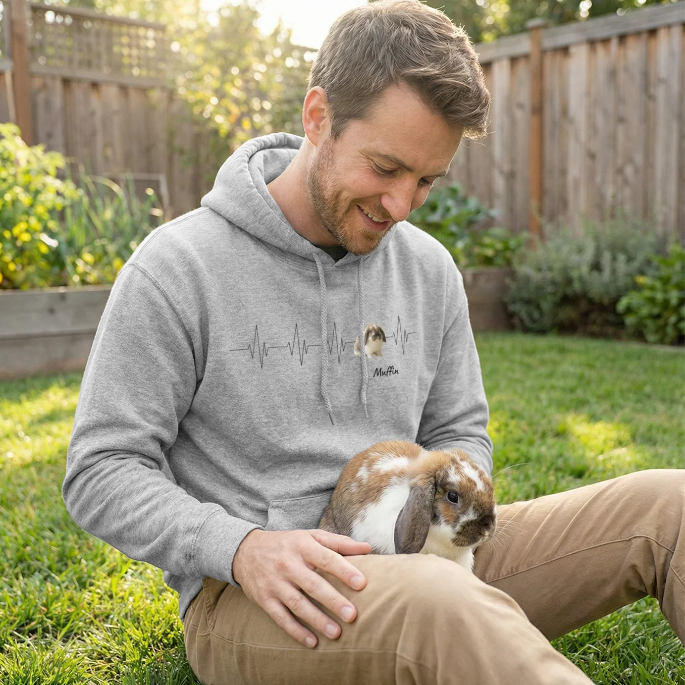 Personalized Hoodie "Heartbeat Bunny"