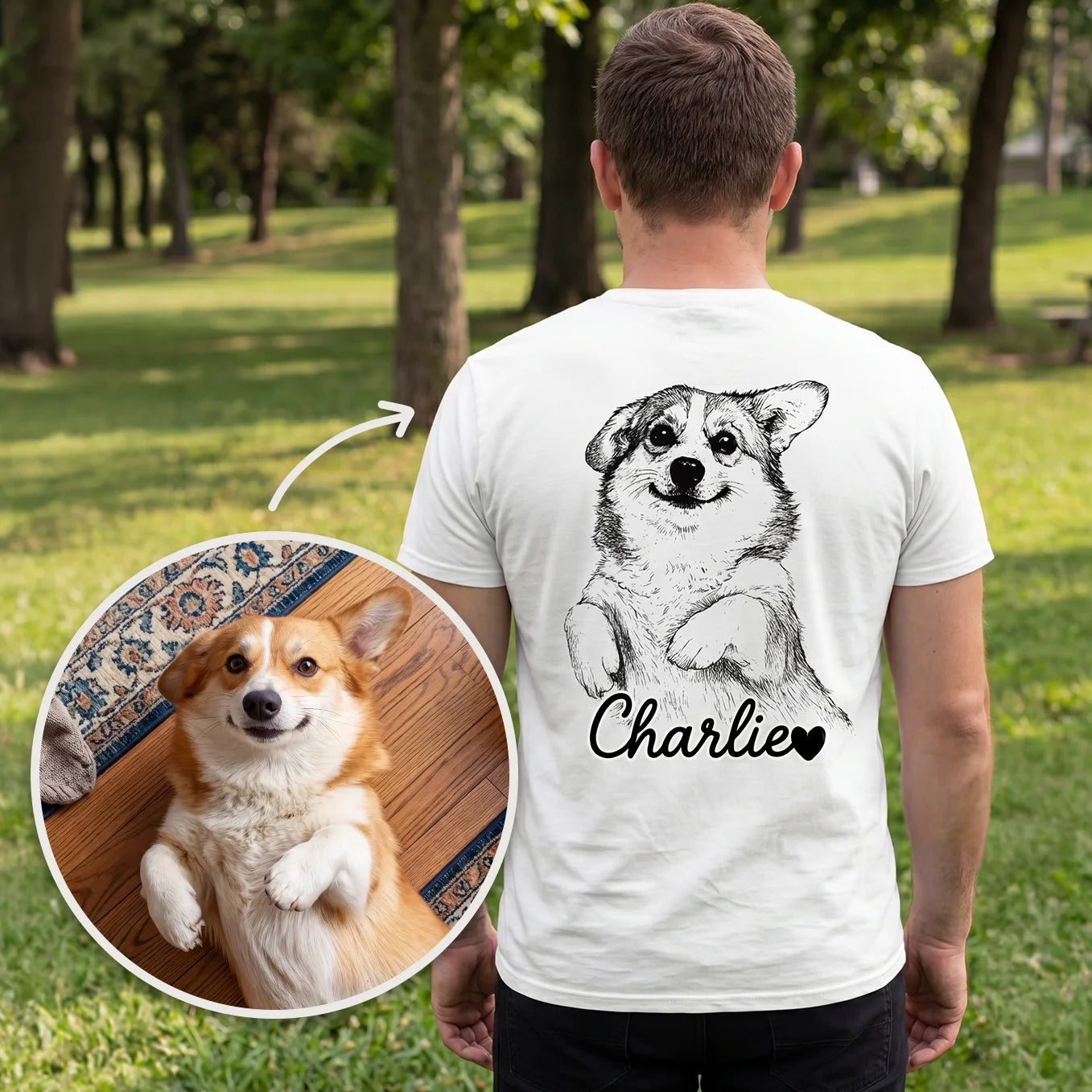 Personalized "Dog Dad" T-Shirt with Back Print