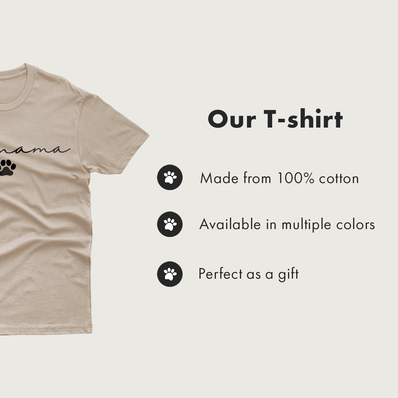 Personalized T-Shirt with Sleeve Print "Dog Mama"