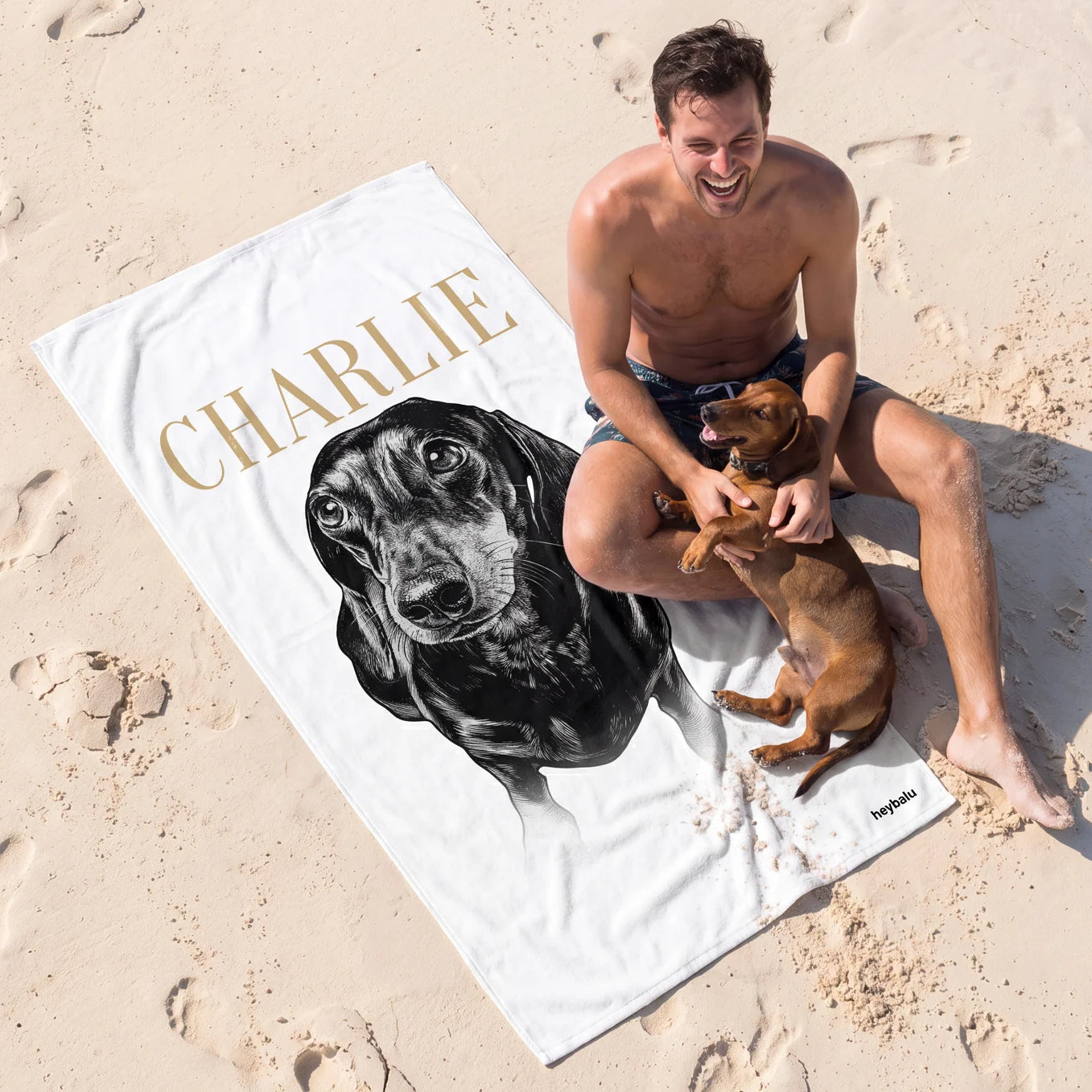 Personalized Bath Towel "Retro"