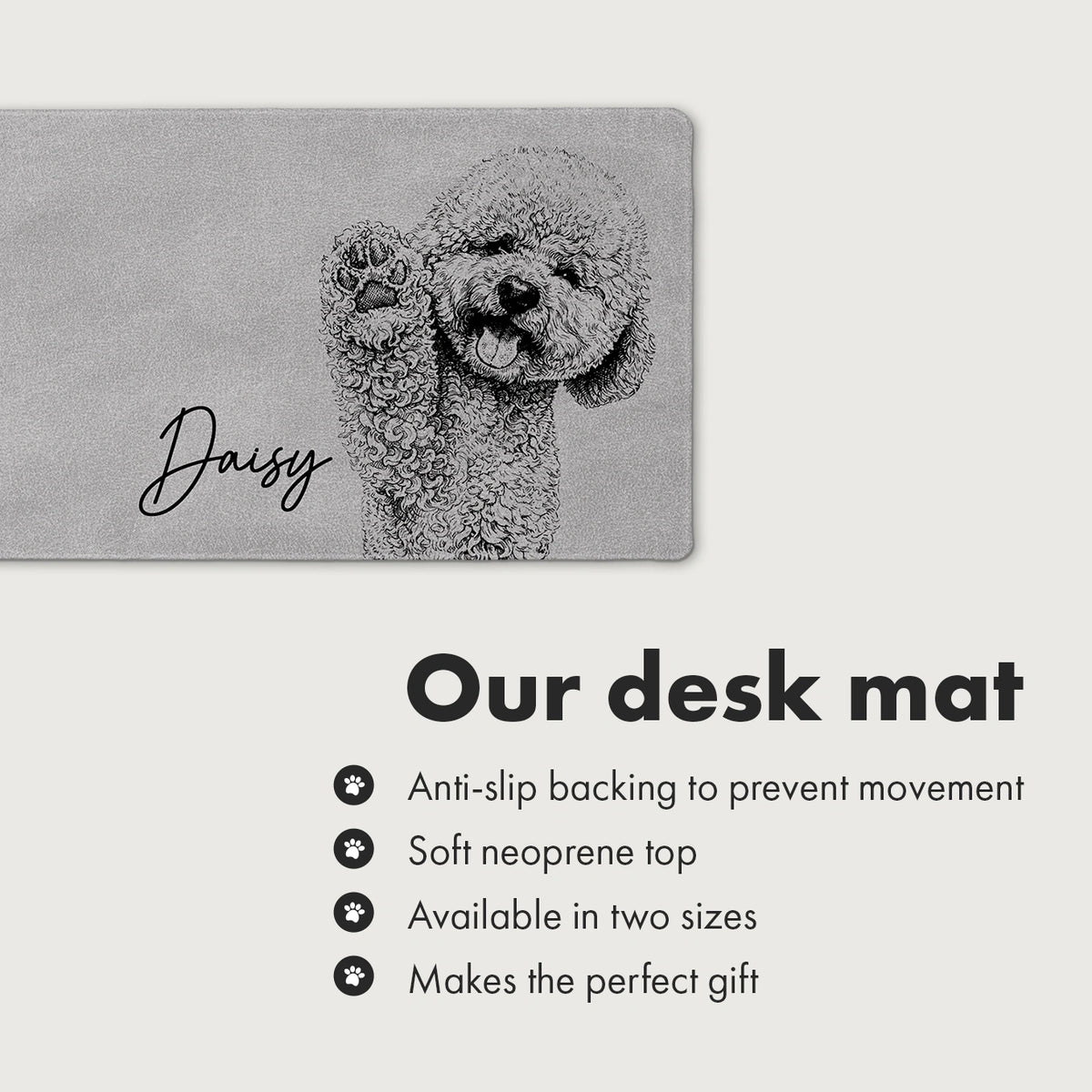 Personalized Deskmat "Dog Pencil Drawing" – personalisiertes Geschenk – Ansicht 6