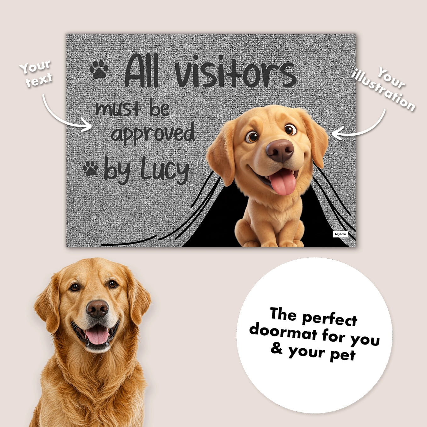 Personalized Doormat "Visit Approved Cartoon"