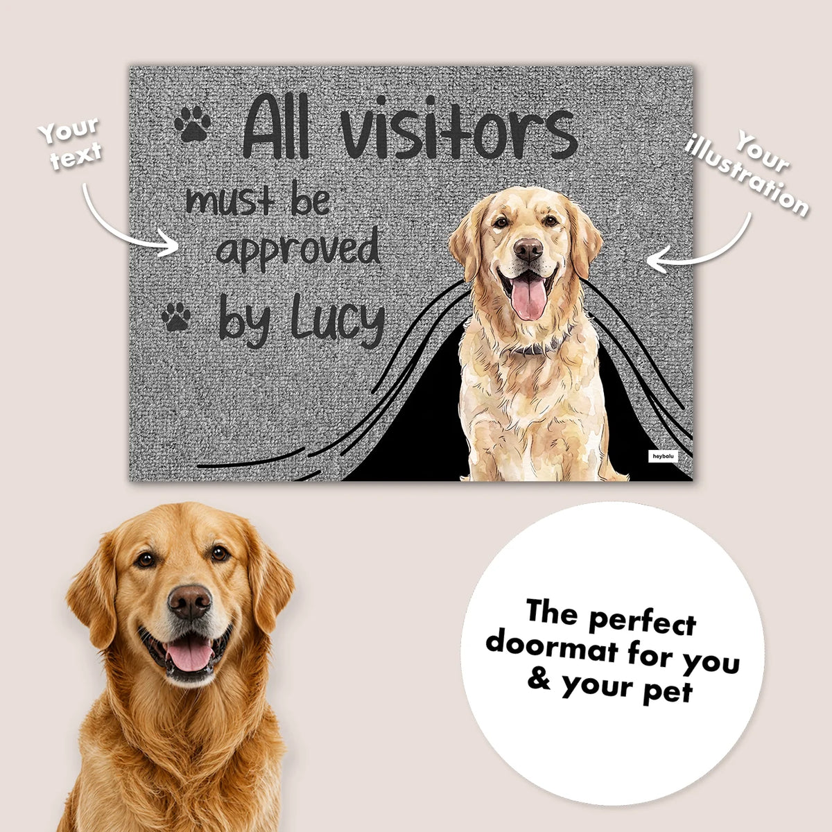 Personalisierte Fußmatte "Besuch genehmigt" – personalisiertes Geschenk – Ansicht 6