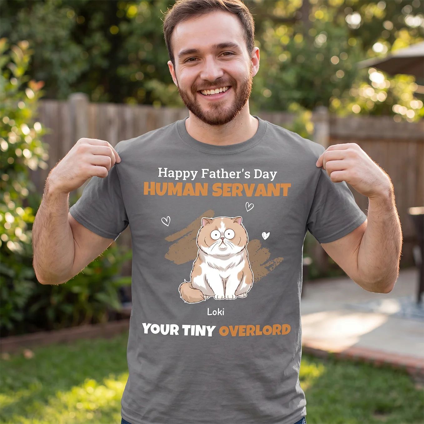Personalized Human Servant Cat T-Shirt