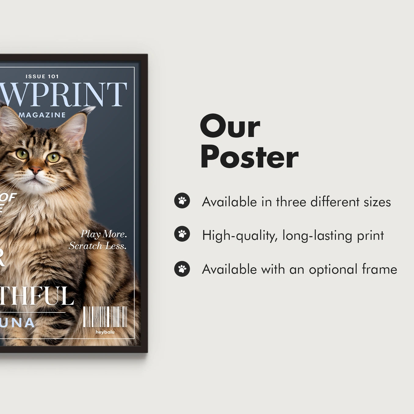 Personalized Cat Magazine Poster "Pawprint"