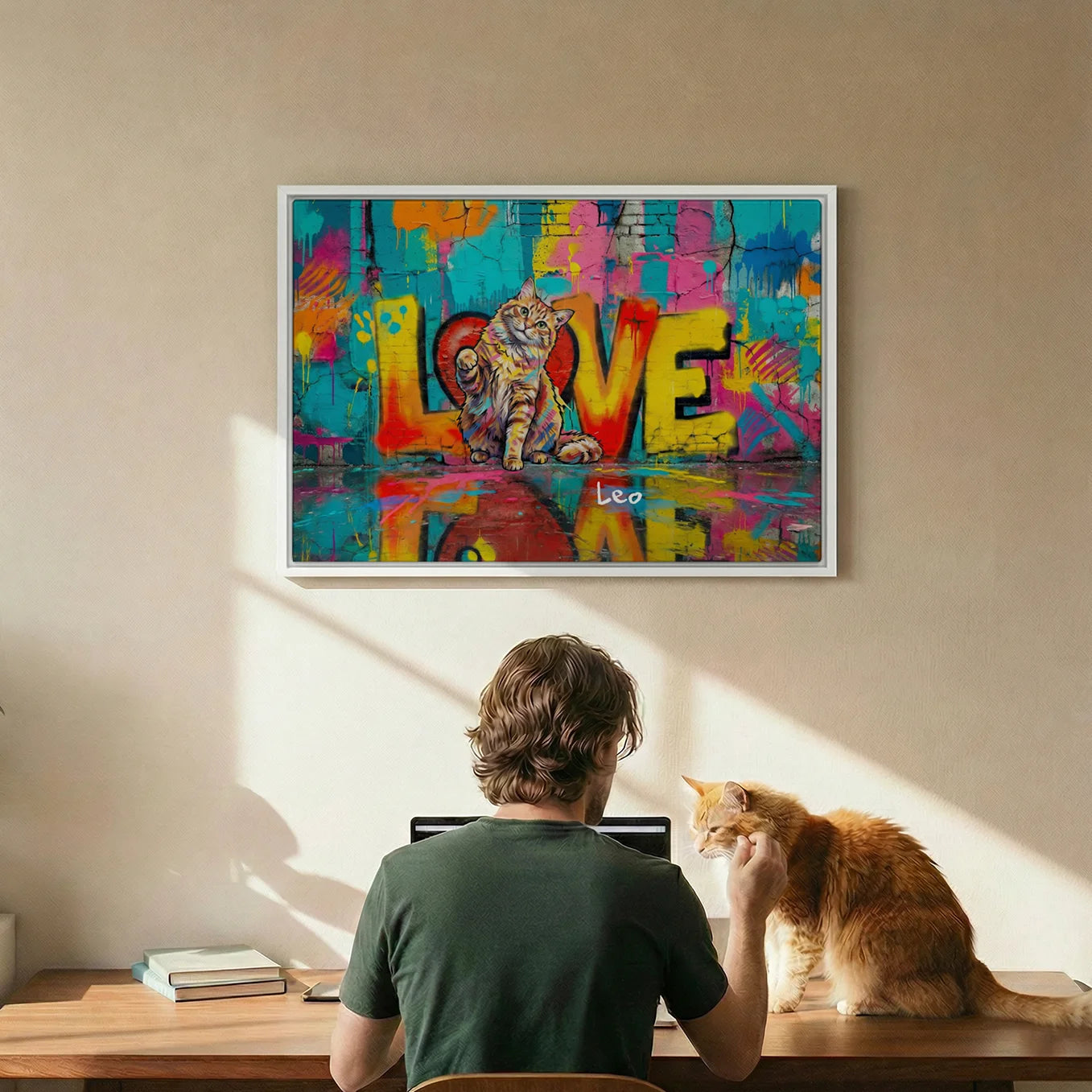 Personalized Canvas "LOVE" Cat