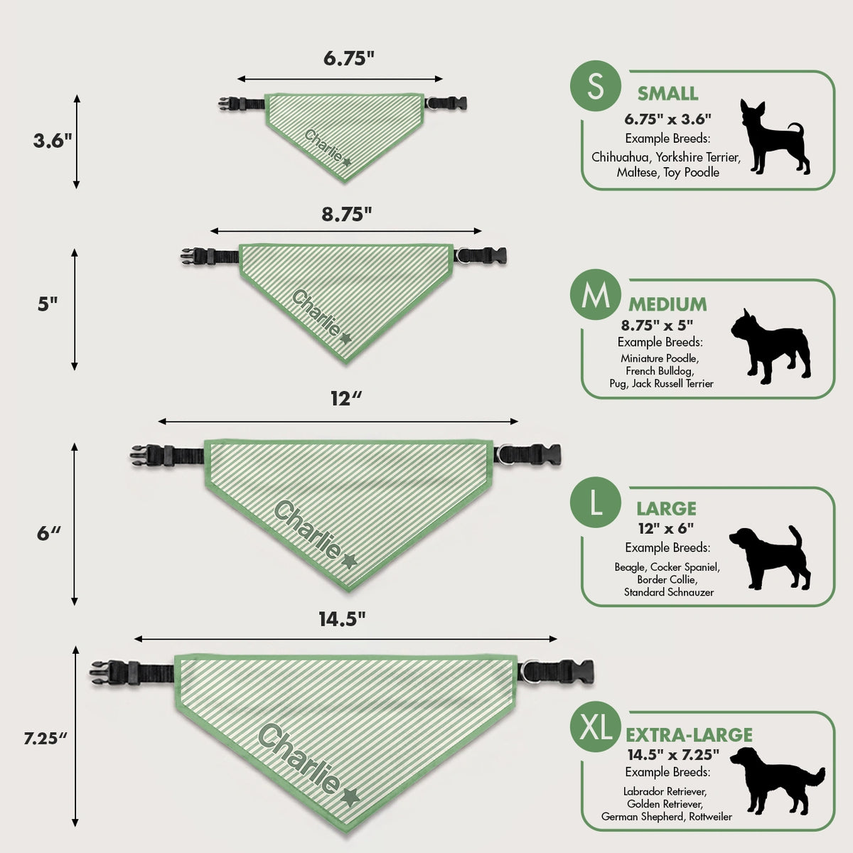 Personalized Dog Bandana "Stripes"