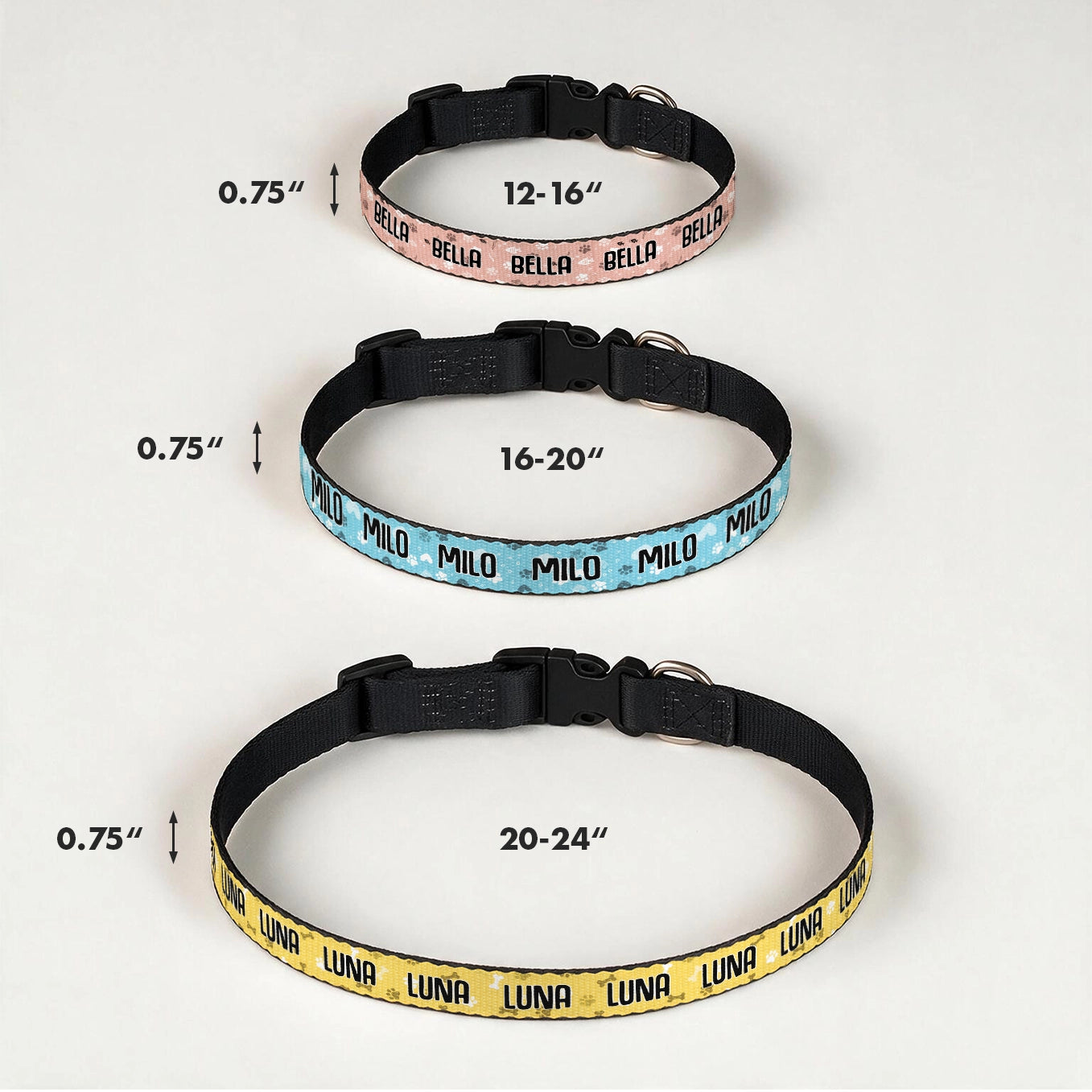 Personalized Dog Collar "Hearts"