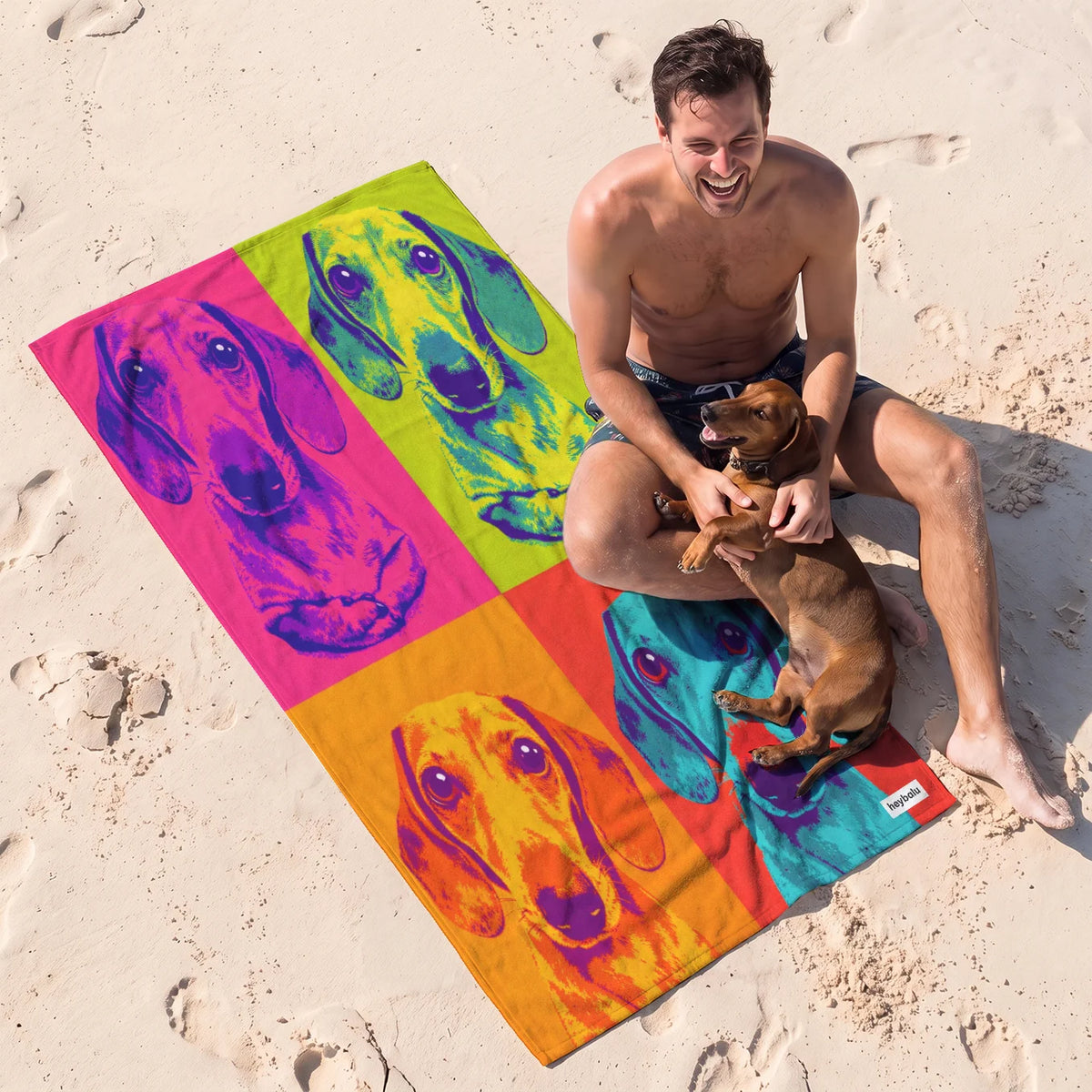 Personalisiertes Badetuch "Colour Block" – personalisiertes Geschenk – Ansicht 6