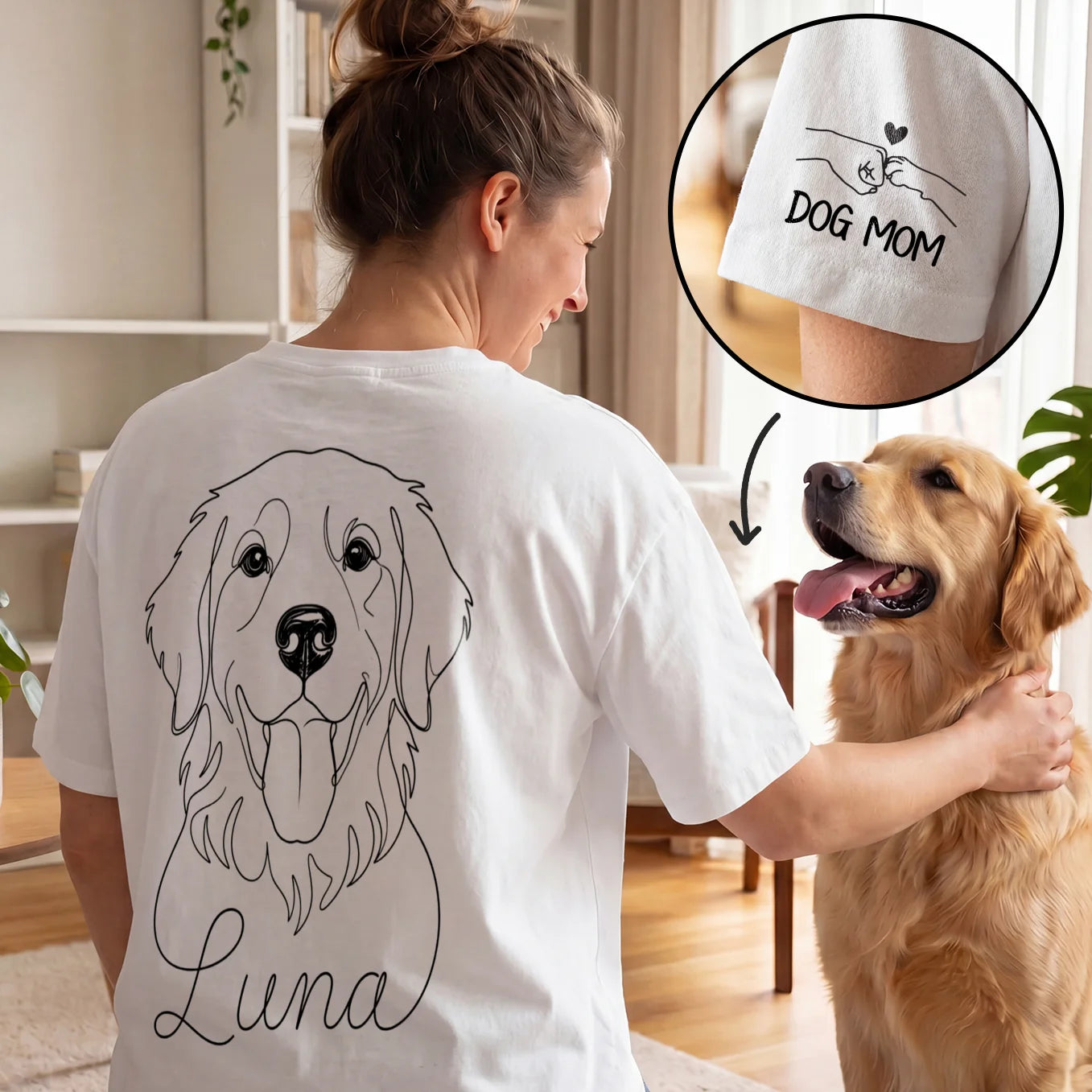 Personalized Oversized Shirt "Dog Mama" with Sleeve Print