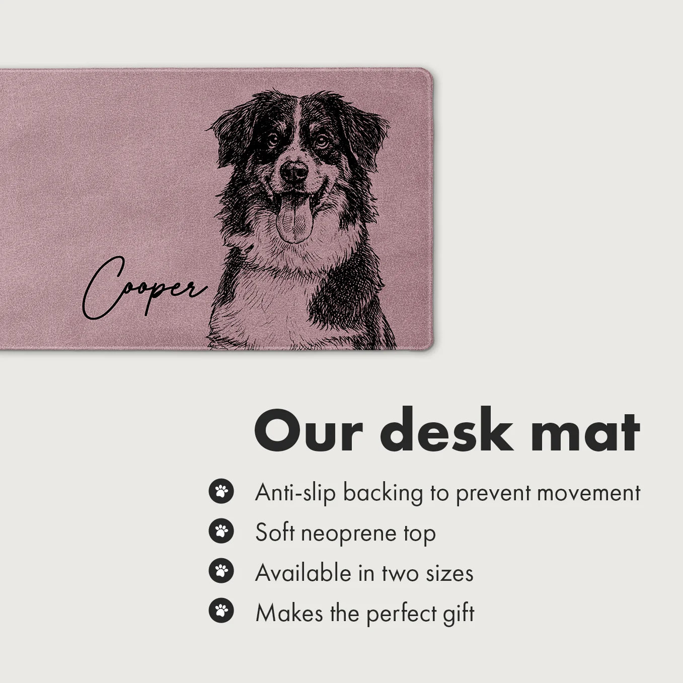 Personalized Deskmat "Dog Pencil Drawing"
