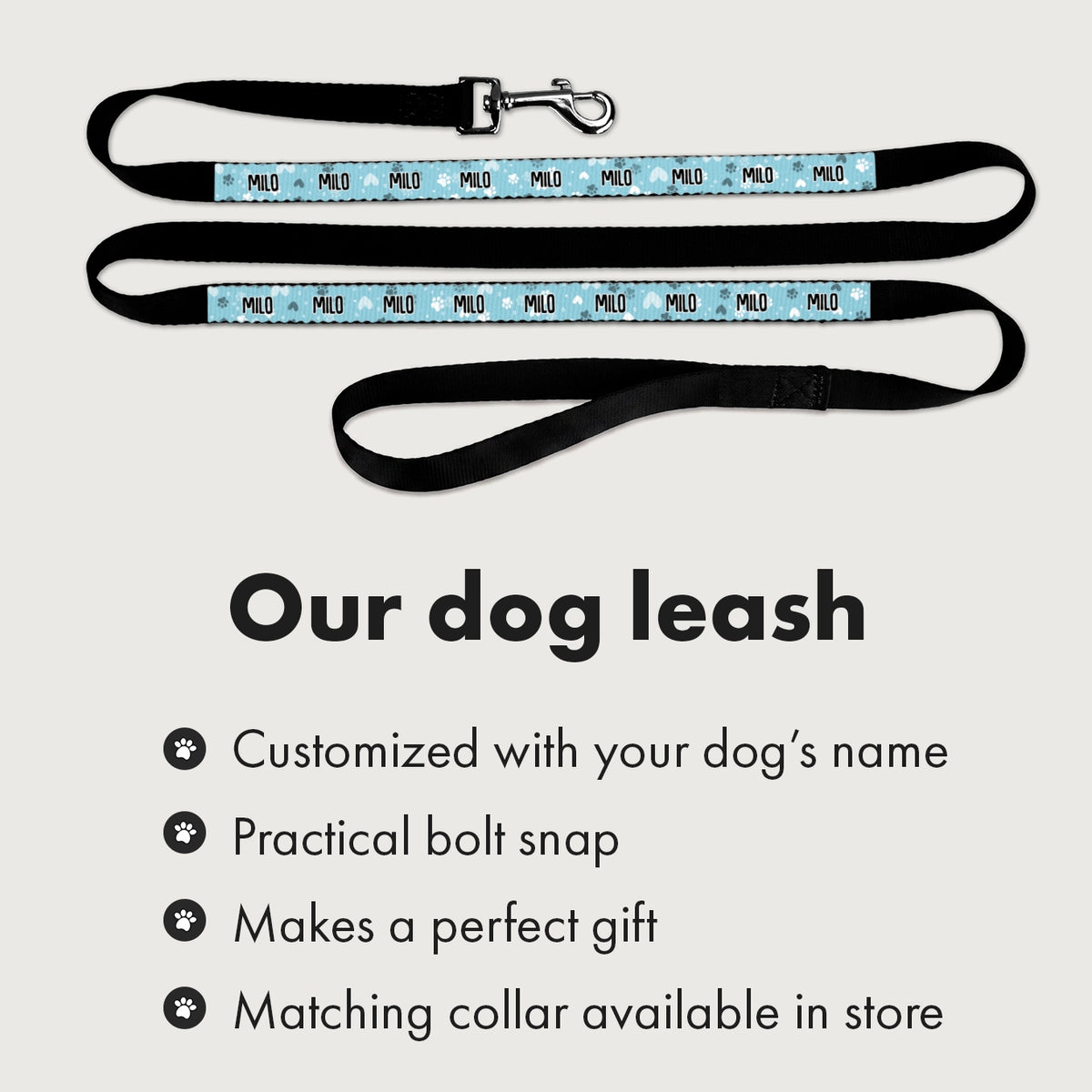 Personalized Dog Leash "Hearts" – personalisiertes Geschenk – Ansicht 6
