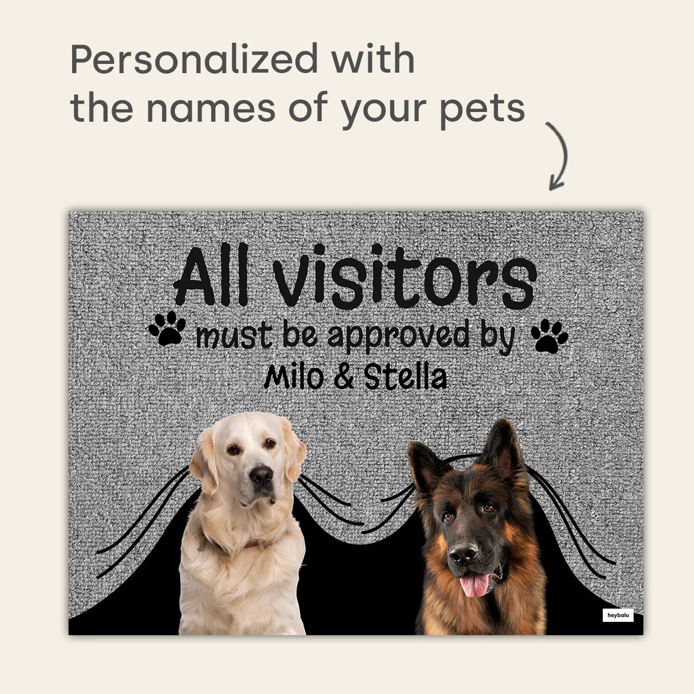 Personalized Doormat "Peeking Pets"