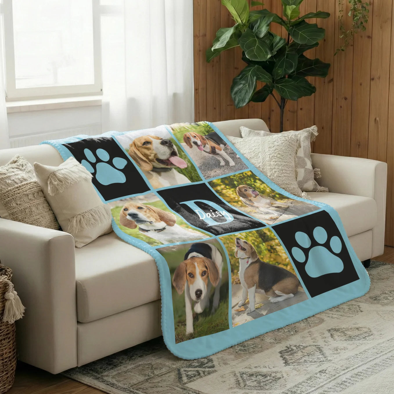 Personalized Blanket with Photo and Letters