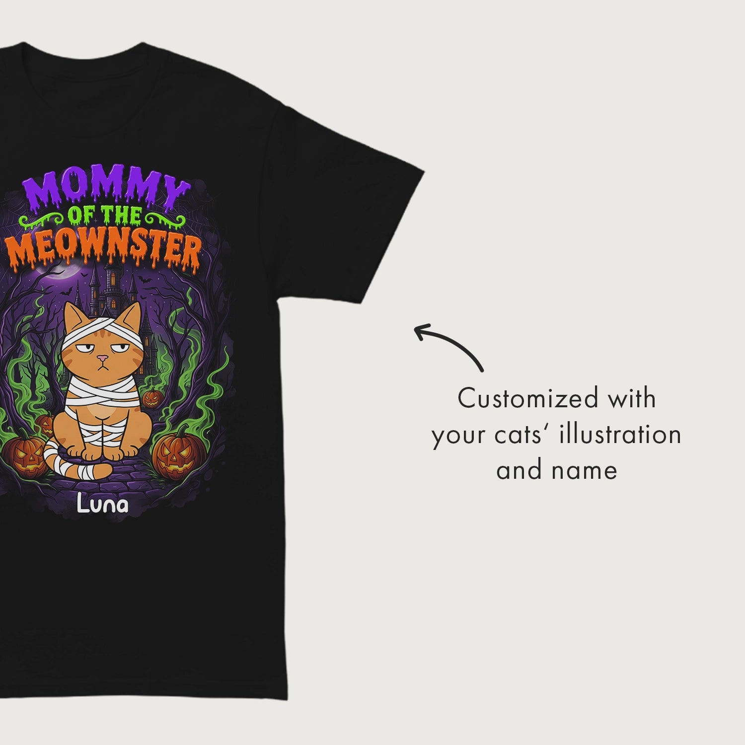 Personalized T-Shirt "Spooky Cat Mom"