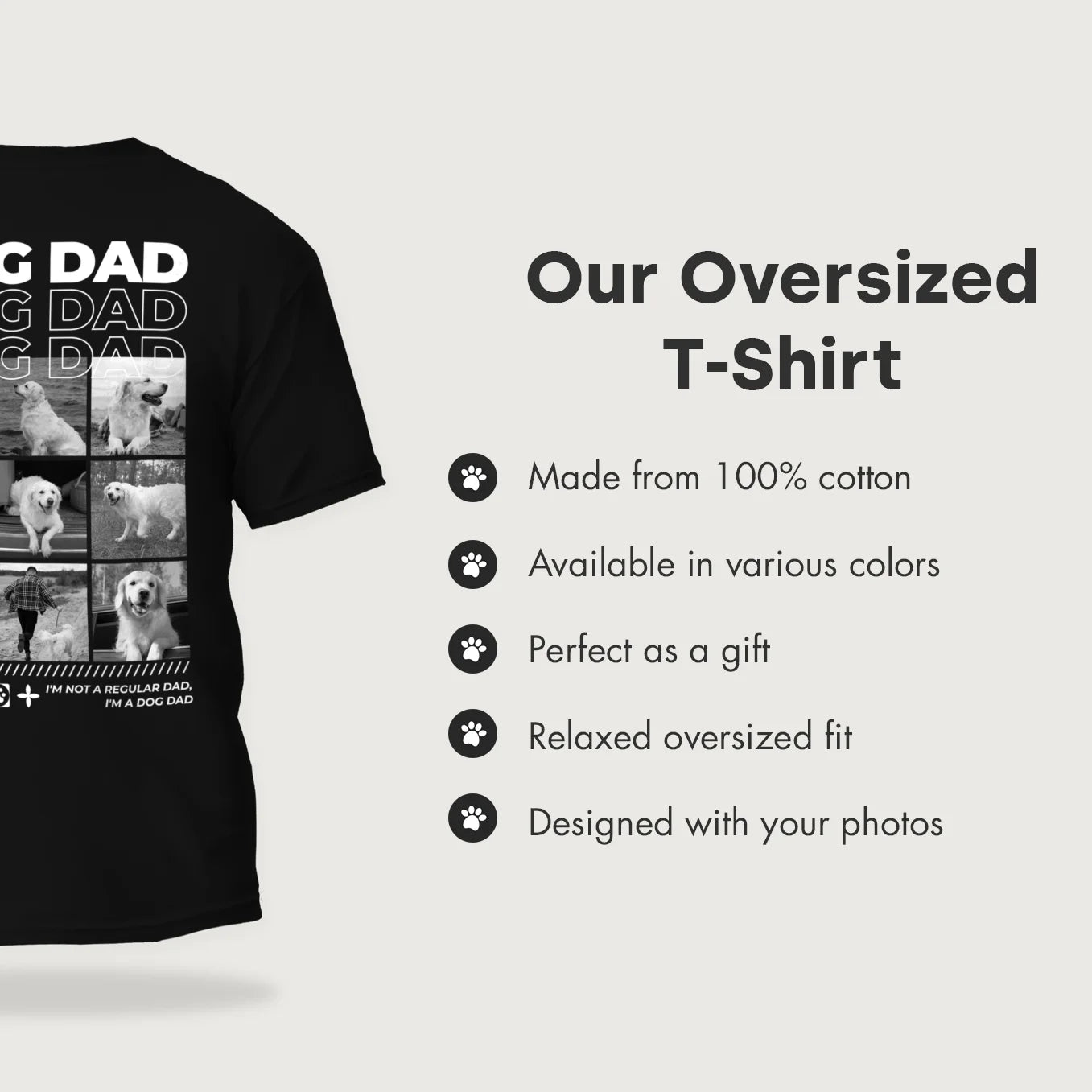 Personalized Oversized T-Shirt "Dog Dad"