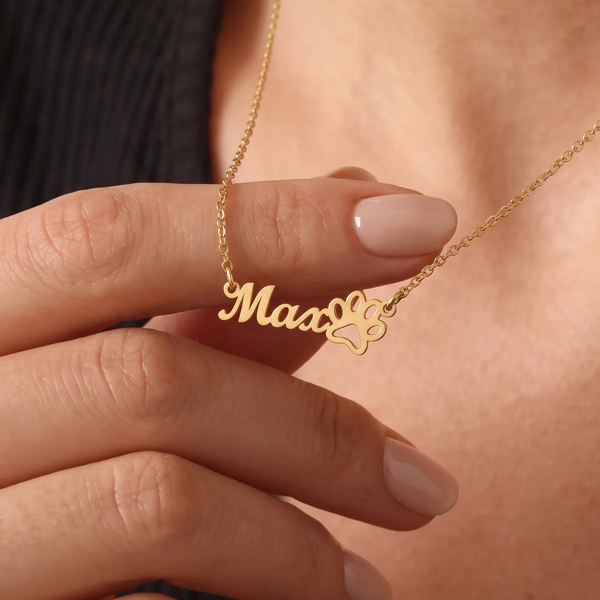 Personalized Necklace "Name with Paw"